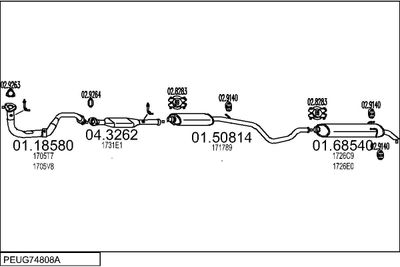 Układ wydechowy MTS PEUG74808A002480