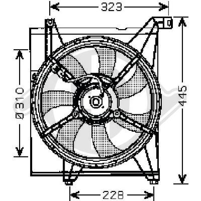 Вентилятор, охлаждение двигателя DIEDERICHS 8655203 для KIA CERATO