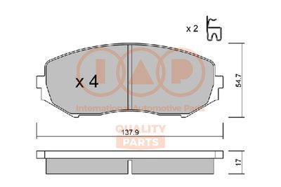 IAP QUALITY PARTS 704-16057P Тормозные колодки и сигнализаторы  для SUZUKI GRAND VITARA (Сузуки Гранд витара)