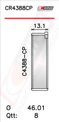 Черупка на биелен лагер KING CR4388CP0.75