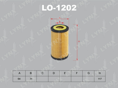 LO-1202 LYNXauto Масляный фильтр