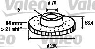 Тормозной диск VALEO 186625 для OPEL SENATOR