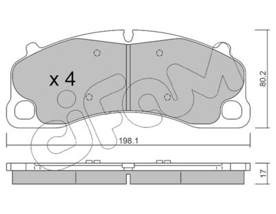Комплект тормозных колодок, дисковый тормоз CIFAM 822-1256-0 для PORSCHE 718