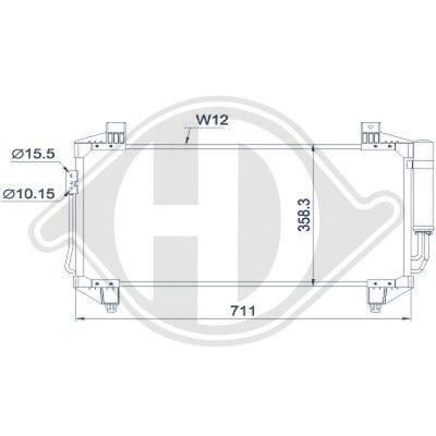 Конденсатор, кондиционер DIEDERICHS DCC1988 для MITSUBISHI OUTLANDER