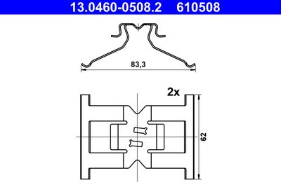 Комплектующие, колодки дискового тормоза ATE 13.0460-0508.2 для VW TOUAREG
