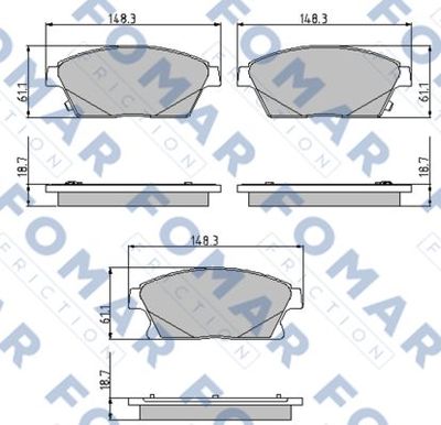 Комплект тормозных колодок, дисковый тормоз FOMAR Friction FO 895781 для DAIHATSU CHARADE