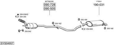 Układ wydechowy BOSAL SYS04957