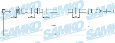 Тросик, cтояночный тормоз SAMKO C0520B для FIAT PANDA