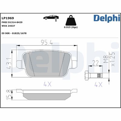 Brake Pad Set, disc brake LP1969