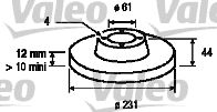 Тормозной диск VALEO 186232 для ROVER 200