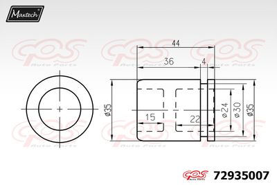 MAXTECH 72935007 Ремкомплект тормозного суппорта  для TOYOTA PRIUS (Тойота Приус)