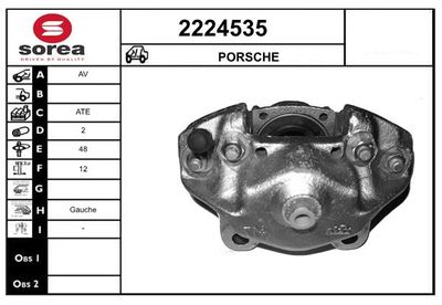 Тормозной суппорт EAI 2224535 для PORSCHE 912