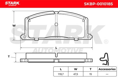 комплект спирачно феродо, дискови спирачки STARK SKBP-0010185