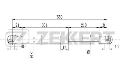 ZEKKERT GF-2070 Амортизатор багажника и капота  для DAEWOO REXTON (Деу Реxтон)