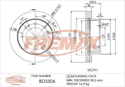 Тормозной диск FREMAX BD-5506 для CHEVROLET SILVERADO