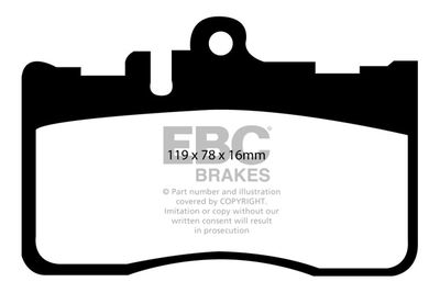 Комплект тормозных колодок, дисковый тормоз EBC Brakes DP1622 для LEXUS LS