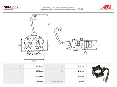 Børsteholder, starter AS-PL SBH5003