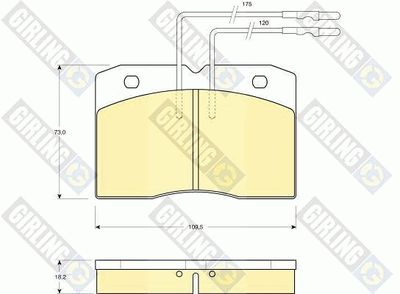 Комплект тормозных колодок, дисковый тормоз GIRLING 6103439 для RENAULT MASTER