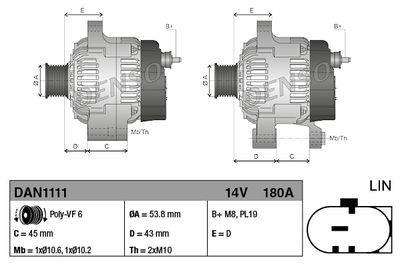 GENERATOR DENSO DAN1111 3