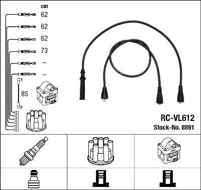 Комплект проводов зажигания NGK 8891 для VOLVO 240
