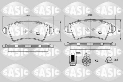 SASIC 6210056 Тормозные колодки и сигнализаторы  для PEUGEOT 206 Наклонная задняя часть (2A/C) 1.6 16V