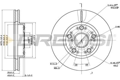 BREMSI CD6883V Тормозные диски  для LEXUS LS (_F1_) 400 (UCF10)