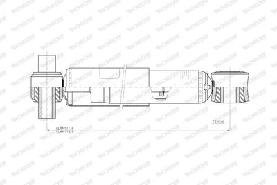 Schokdemper Voor Links/Rechts past: RVI T  VOLVO FH III, FH16 III, FM II, FM III, FMX III 01.13-