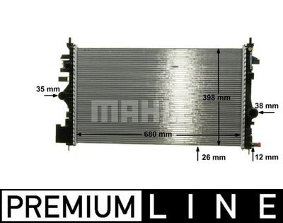Радиатор, охлаждение двигателя MAHLE CR 1102 000P для CHEVROLET MALIBU