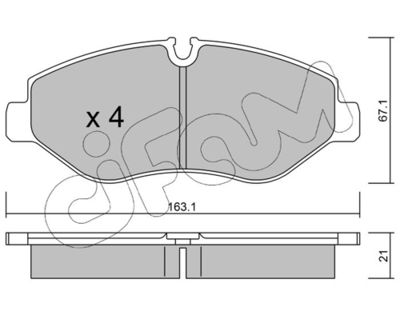 Комплект тормозных колодок, дисковый тормоз 822-671-0
