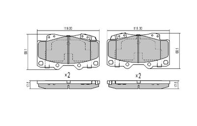 FREMAX FBP-1809 Тормозные колодки и сигнализаторы для TOYOTA HILUX VII Пикап (_N1_, _N2_, _N3_) 3.0 D-4D 4WD (KUN26)