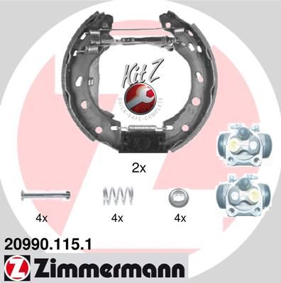 Комплект тормозных колодок ZIMMERMANN 20990.115.1 для SMART CITY-COUPE