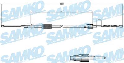 Тросик, cтояночный тормоз SAMKO C0035B для AUDI A2