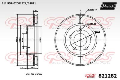 Тормозной диск MAXTECH 821282 для FORD USA EXPLORER