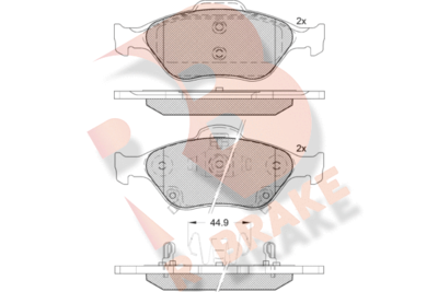 Комплект тормозных колодок, дисковый тормоз R BRAKE RB1877 для DAIHATSU CHARADE