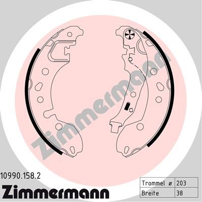 ZIMMERMANN 10990.158.2 Гальмівні колодки барабанні для SMART (Смарт)