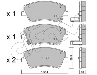 Brake Pad Set, disc brake 822-1092-0