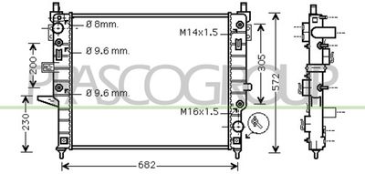 Радиатор, охлаждение двигателя PRASCO ME820R001 для MERCEDES-BENZ M-CLASS