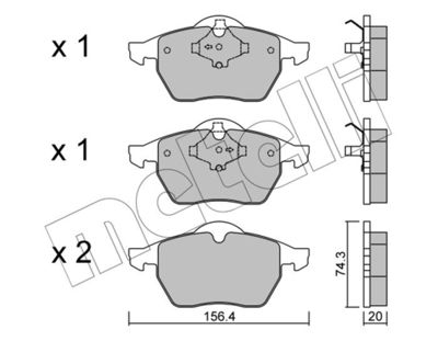 Комплект тормозных колодок, дисковый тормоз 22-0181-1