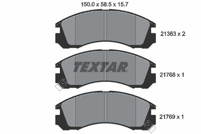 Комплект тормозных колодок, дисковый тормоз TEXTAR 2136301 для MITSUBISHI 3000