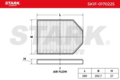 Филтър купе (поленов филтър) STARK SKIF-0170225