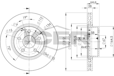 спирачен диск ICER 78BD0414-2