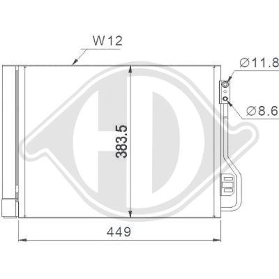 Конденсатор, кондиционер DIEDERICHS DCC1686 для SMART FORTWO