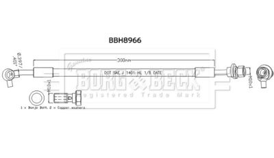 Тормозной шланг BORG & BECK BBH8966 для JAGUAR F-PACE