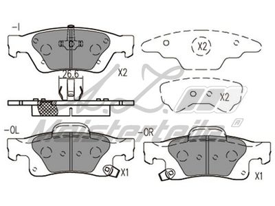 комплект спирачно феродо, дискови спирачки A.Z. Meisterteile AZMT-44-022-1809