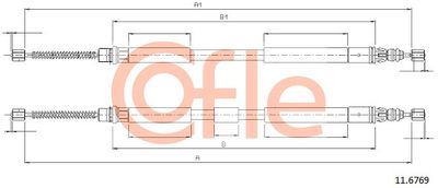 Тросик, cтояночный тормоз COFLE 11.6769 для RENAULT ESPACE