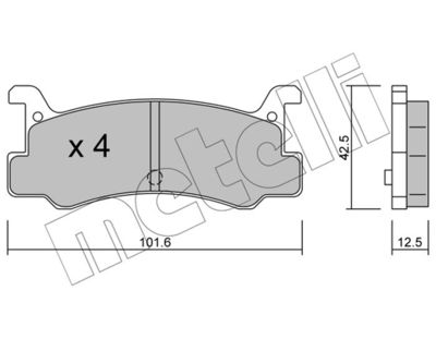 Комплект тормозных колодок, дисковый тормоз METELLI 22-0389-0 для DAIHATSU GRAN