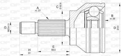 OPEN PARTS CVJ5804.10 ШРУС  для FORD  (Форд Фокус)