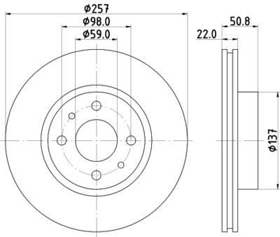 Тормозной диск HELLA 8DD 355 102-301 для ALFA ROMEO 164