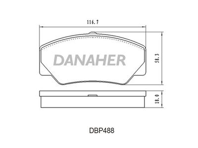Комплект тормозных колодок, дисковый тормоз DANAHER DBP488 для FORD P100