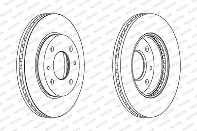 Remschijf set (2 stuks) Voor Links/Rechts past: HYUNDAI COUPE I, LANTRA II, SONATA IV 1.5-2.5 06.95-04.02
